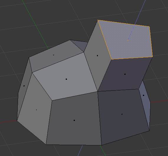 Top face pulled outward after extrude, with new side faces